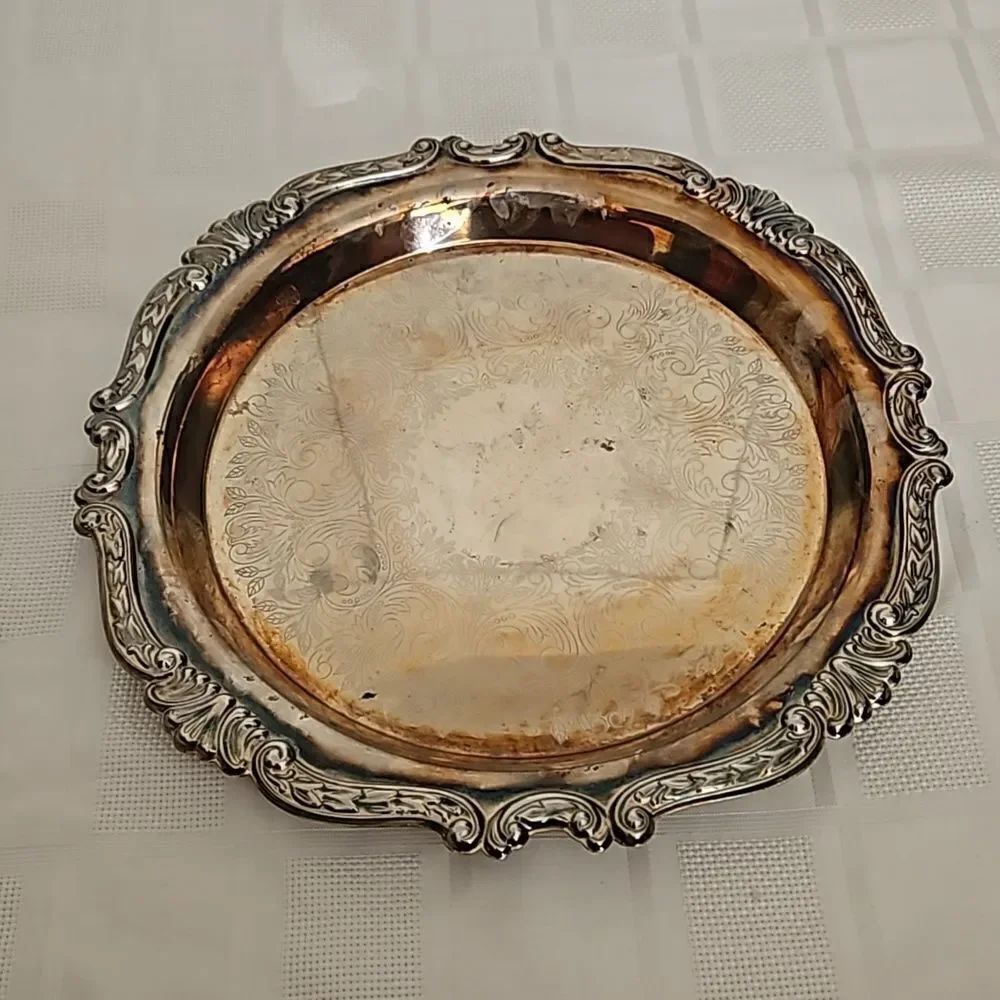 E.P Steel Vintage Silver Platter 13"-13"